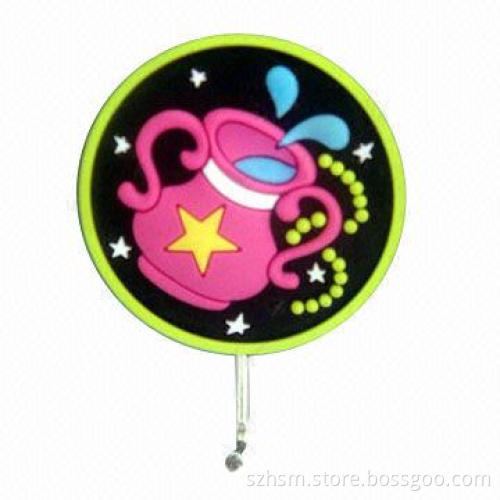 PVC Cartoon Promotional Purse Hanger, Measures 4x4x0.5cm